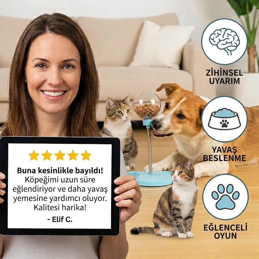 OynaPati™ İnteraktif Ödül Oyuncağı – Kedi & Köpek İçin